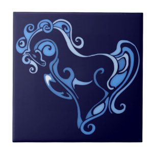 Azulejo De Cerâmica Gráfico elegante do cavalo