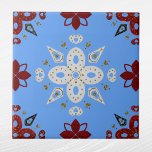 Azulejo De Cerâmica Gráfico Escandinavo Azul Dourado Vermelho Nórdico<br><div class="desc">Design nórdico em vermelho,  azul e ouro</div>