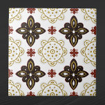 Azulejo De Cerâmica Gráfico Escandinavo Dourado Nórdico<br><div class="desc">Design nórdico em vermelho,  azul e ouro.</div>