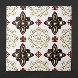 Azulejo De Cerâmica Gráfico Escandinavo Dourado Nórdico