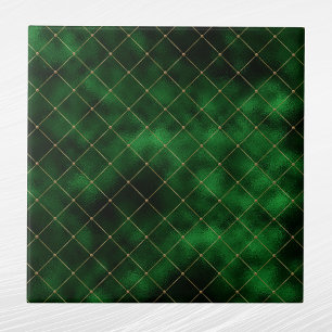 Azulejo De Cerâmica Gráfico Geométrico Dourado Verde Glam