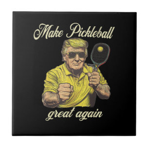 Azulejo De Cerâmica Gráficos Engraçados para Amantes de Pickle Ball