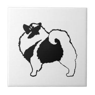 Azulejo De Cerâmica Gráficos Keeshond - Arte de Cachorro Original