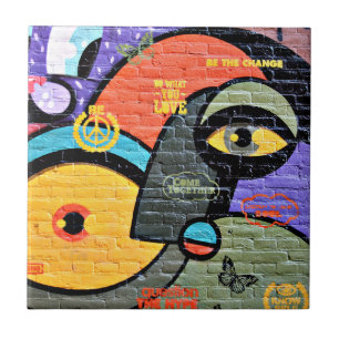 Azulejo De Cerâmica Grafite de Amesterdã, colorido e legal,