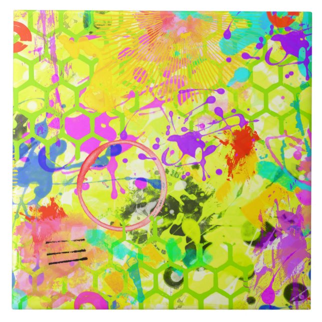 Azulejo De Cerâmica Grafite de Verão 1 (Frente)