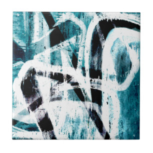 Azulejo De Cerâmica grafite preto e azul