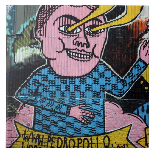 Azulejo De Cerâmica Grafites taiwaneses, Taipei, Formosa (Frente)