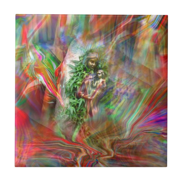 Azulejo De Cerâmica Grafitti Madonna Tile (Frente)