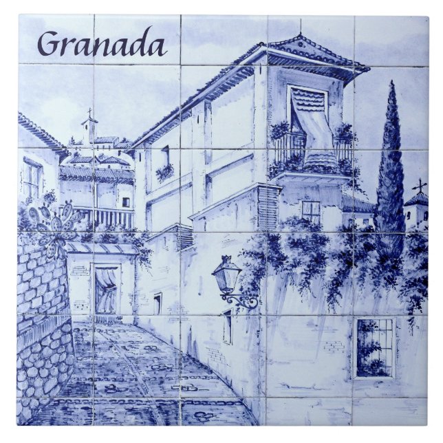 Azulejo De Cerâmica Granada, Espanha (Frente)