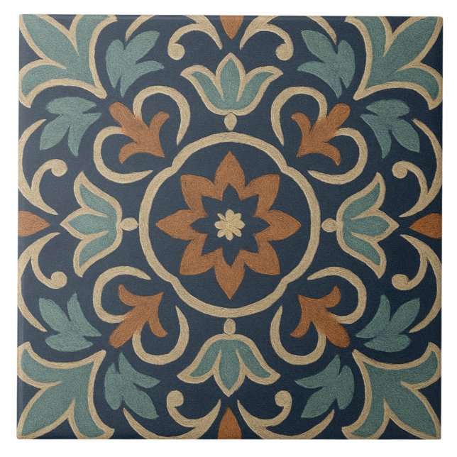 Azulejo De Cerâmica Granada Petals – Moorish Blossom Tile Design (Frente)
