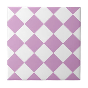 Azulejo De Cerâmica Grande Checkered de Diag - branco e