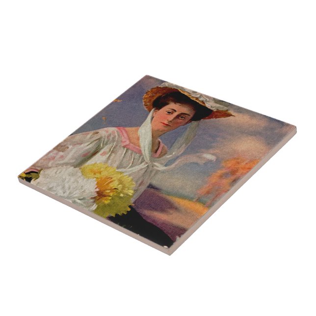 Azulejo De Cerâmica Grande Dama (Lateral)