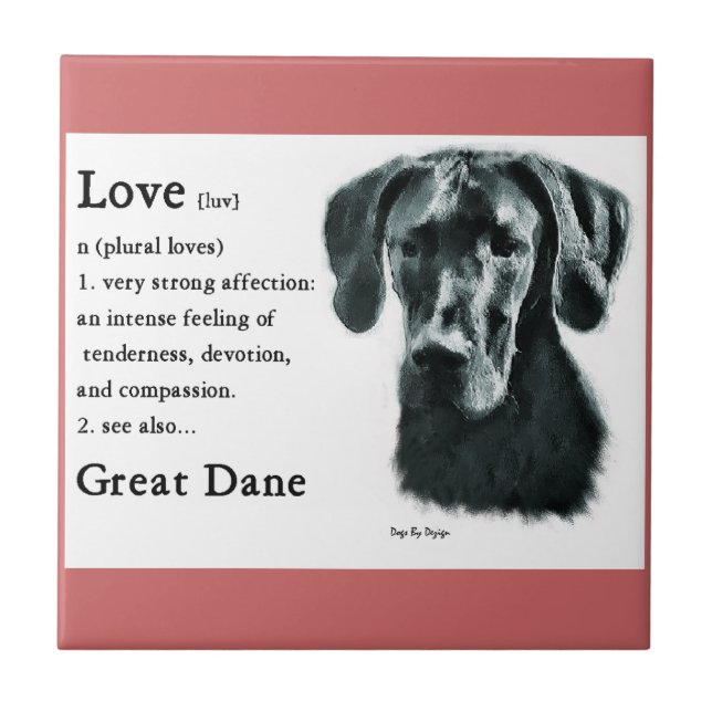 Azulejo De Cerâmica Grande Dane Love (Frente)