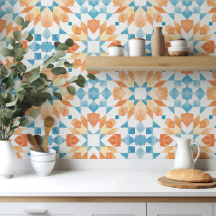 Azulejo De Cerâmica Grande escala Cor d'água do Marrocos Cor de laranj