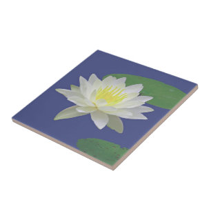 AZULEJO DE CERÂMICA "GRANDE FLOR " TILE/TRIVET CERÂMICO DE LOTUS