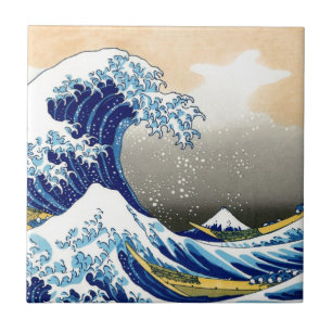 Azulejo De Cerâmica Grande onda fora do ~ Hokusai de Kanagawa