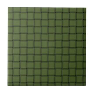 Azulejo De Cerâmica Grande Weave - verde azeitona escura