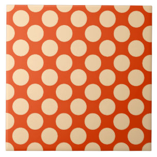 Azulejo De Cerâmica Grandes pontos retrorreflectores - laranja claro e