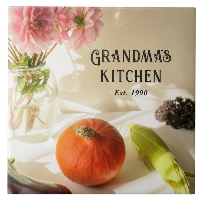 Azulejo De Cerâmica Grandma's Kitchen Personalized Ceramic Tile Gift (Frente)