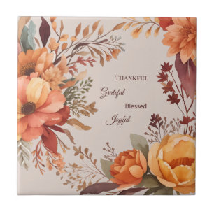 Azulejo De Cerâmica Grategul Abençoado Floral Ação de Graças