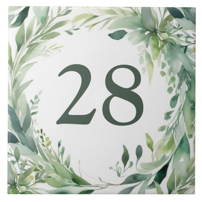 Azulejo De Cerâmica Graves Verdes Personalizados Sinal de Número de Ca (Frente)