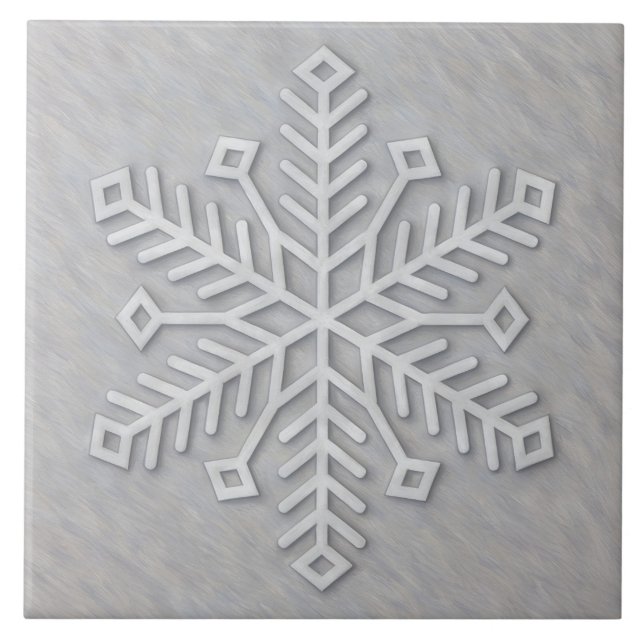 Azulejo De Cerâmica Gray Modern Art Snowflake Decorative Tile (Frente)