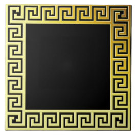 Azulejo De Cerâmica Grécia clássica elegante ouro tradicional preto