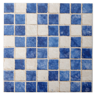 Azulejo De Cerâmica Greek Blue Mosaic Squares Ceramic Tile 