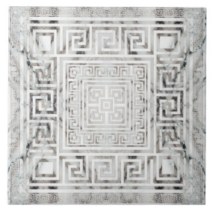 Azulejo De Cerâmica Greek Meander - Greek Key White Marble textures