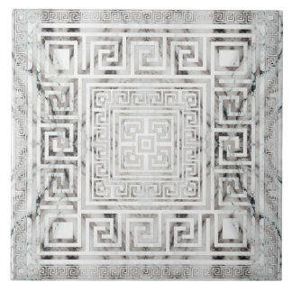 Azulejo De Cerâmica Greek Meander - Greek Key White Marble textures