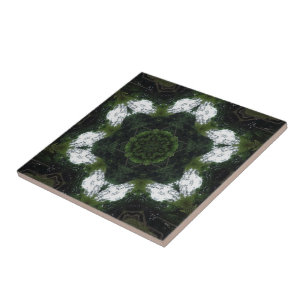 AZULEJO DE CERÂMICA GREEN ABSTRACT DRAWING. SAMER BRASIL 1