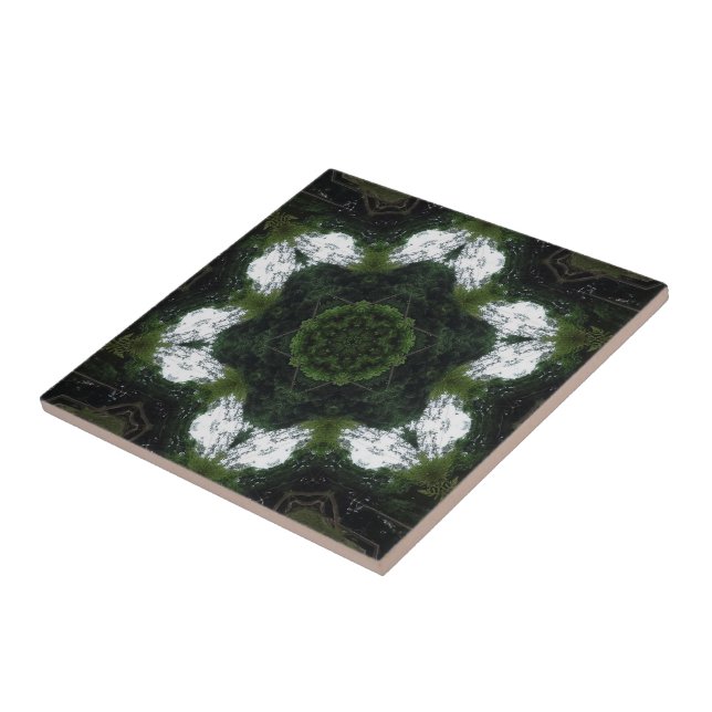 AZULEJO DE CERÂMICA  GREEN ABSTRACT DRAWING. SAMER BRASIL 1 (Lateral)