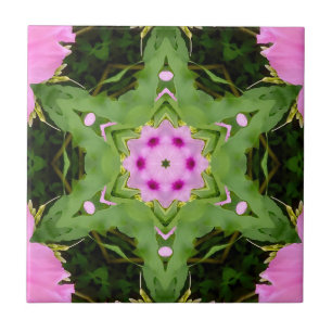 AZULEJO DE CERÂMICA GREEN AND PINK ABSTRACT DRAWING. SAMER BRASIL. 4