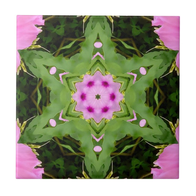 AZULEJO DE CERÂMICA  GREEN AND PINK ABSTRACT DRAWING. SAMER BRASIL. 4 (Frente)