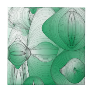 Azulejo De Cerâmica Green Art Deco Oval