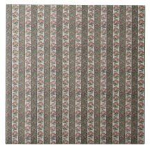 Green Burgundy Stripe Vintage Floral Inglaterra