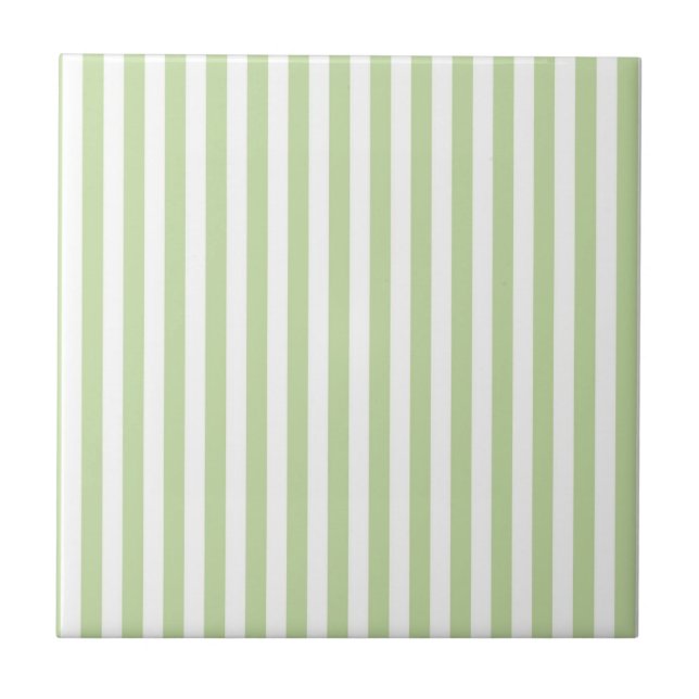 Azulejo De Cerâmica Green Stripes Pattern Minimal Modern Spring Summer (Frente)