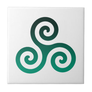 Azulejo De Cerâmica Green Triskele