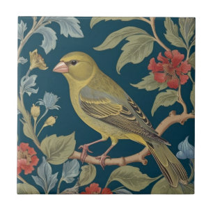 Azulejo De Cerâmica Greenfinch William Morris Estilo L Pássaro Finaliz