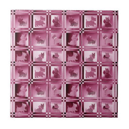 Azulejo De Cerâmica Grelha de Cachorros Scottie Puppies