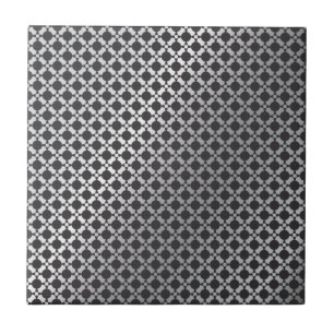 Azulejo De Cerâmica Grelha de metal de prata