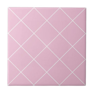 Azulejo De Cerâmica Grelha Geométrica Moderna Cinza Rosa