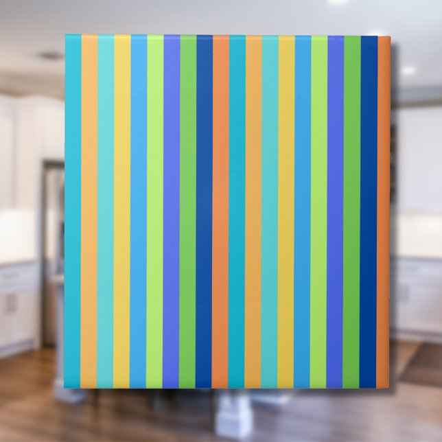 Azulejo De Cerâmica Grelhas Clássicas Azuis e Laranja Arco-Íris (Criador carregado)