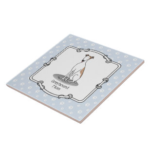 Azulejo De Cerâmica Greyhound Mãe (branco) Cachorro Bonito Mãe Engra