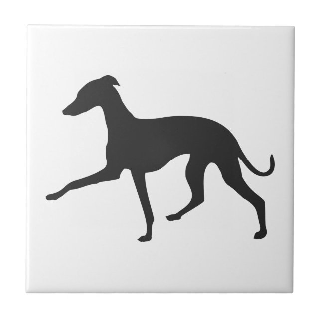 Azulejo De Cerâmica Greyhound Silhouette italiano (Frente)