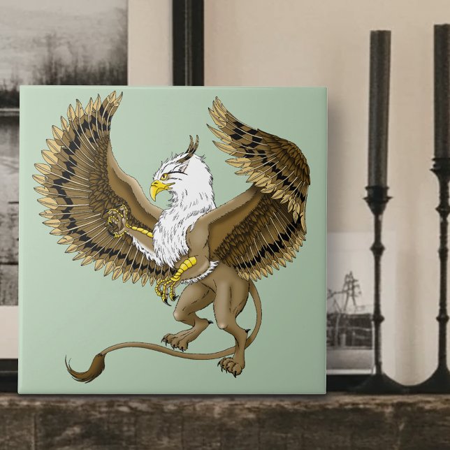 Azulejo De Cerâmica Griffin Fantasy Griffin Mythology (Criador carregado)