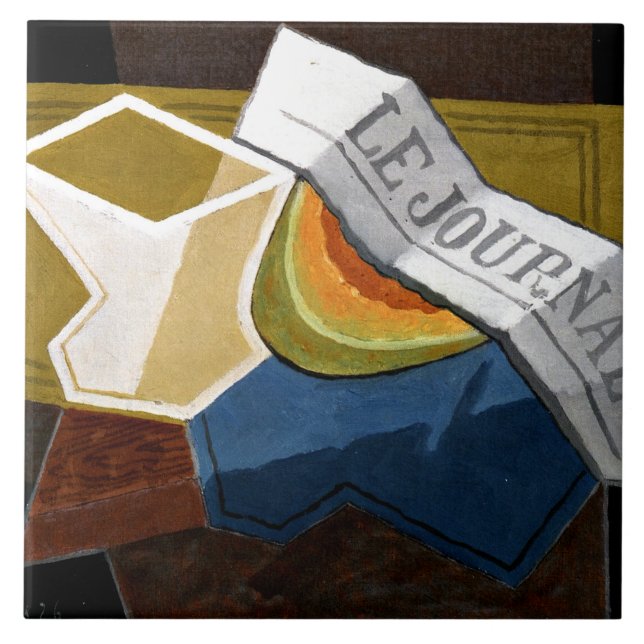 Azulejo De Cerâmica Gris - Fatia de Melão (Frente)