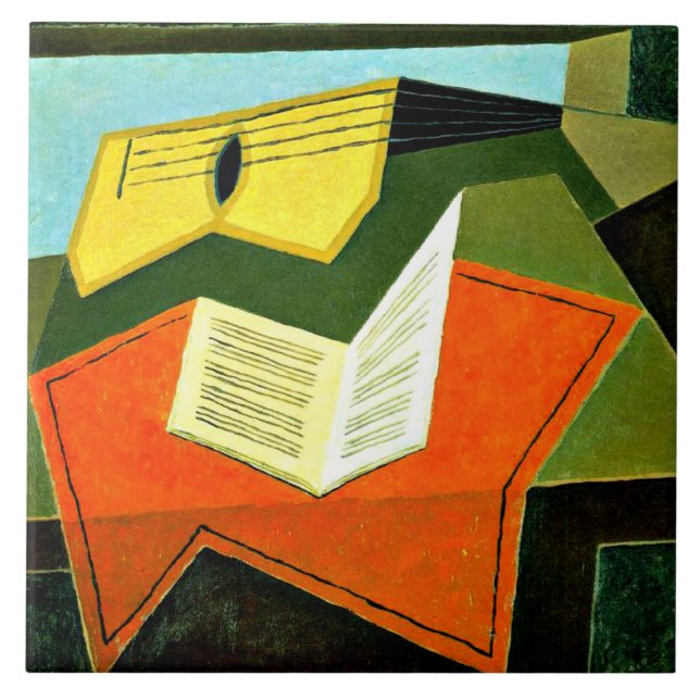 Azulejo De Cerâmica Gris - Guitarra e Música (Frente)