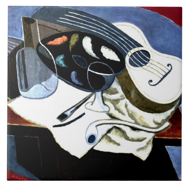 Azulejo De Cerâmica Gris - Mesa do pintor (Frente)