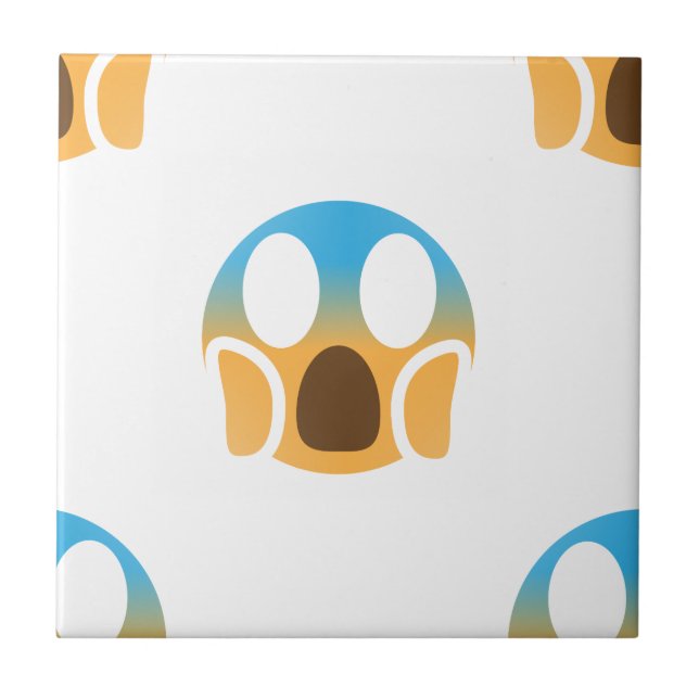 Azulejo De Cerâmica gritar emoji (Frente)
